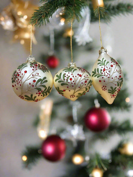 Gold Glass Berry ornaments
