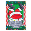 Santa's Coming Down the Chimney Applique Garden Flag