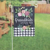 Grandkids Spoiled Here Applique Garden Flag