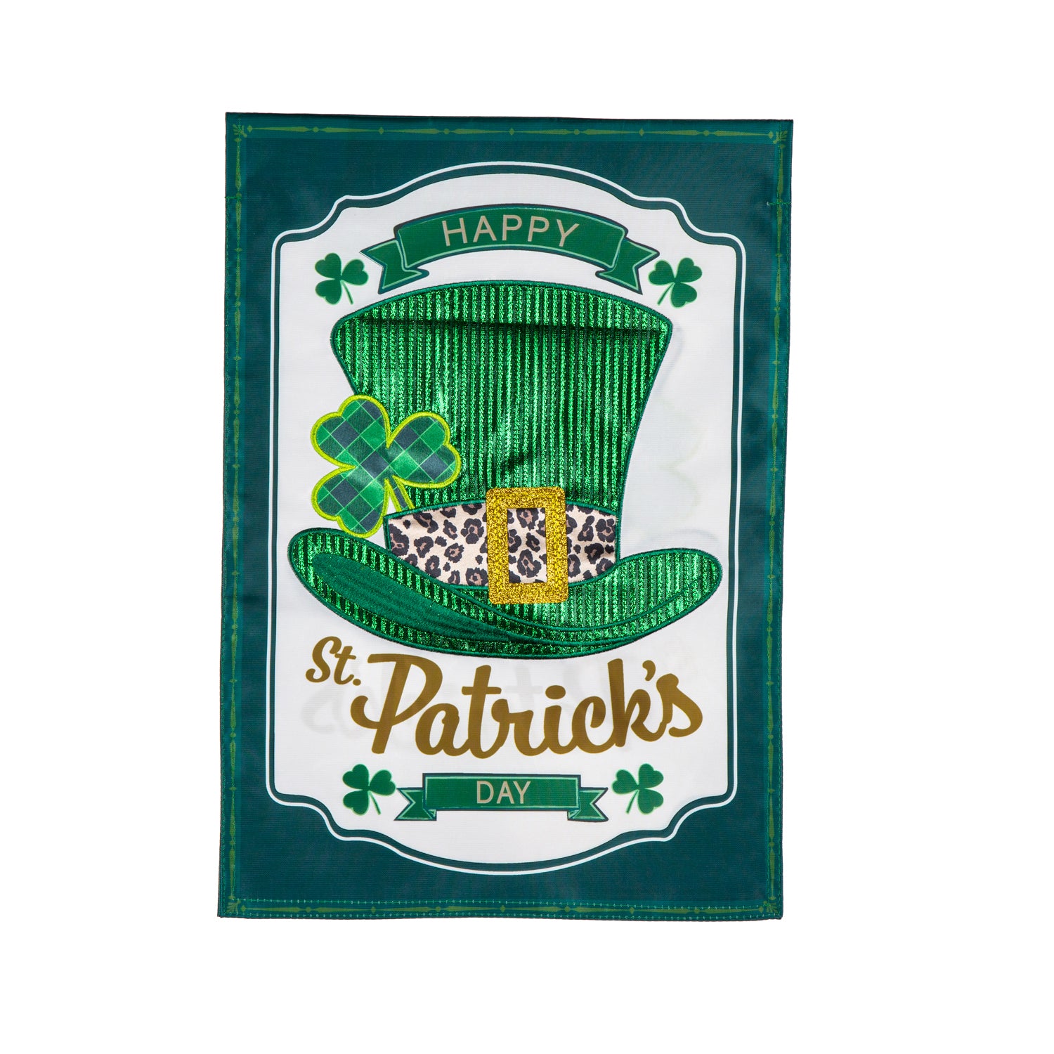 St. Patrick's Day Top Hat Applique Garden Flag