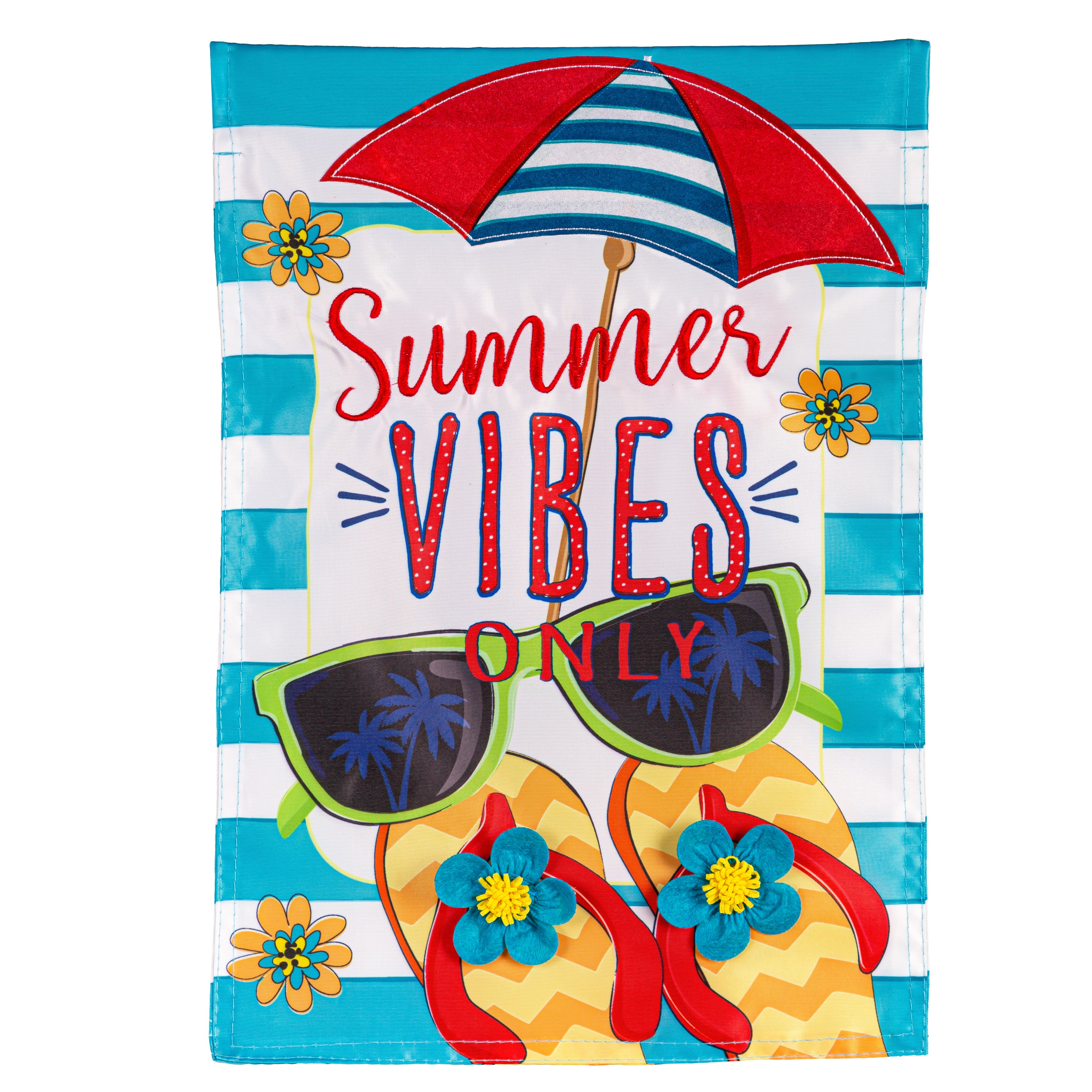 Summer Vibes Only Applique Garden Flag