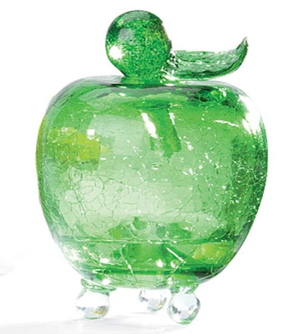 Green Apple Shaped Crackle Glass Fruit Fly Trap