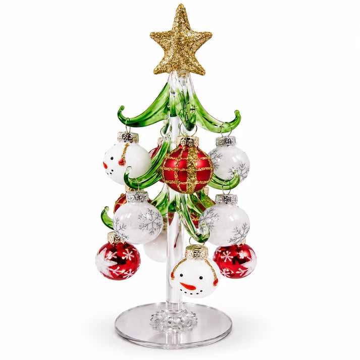 Glass Christmas Tree with Glass ornaments
