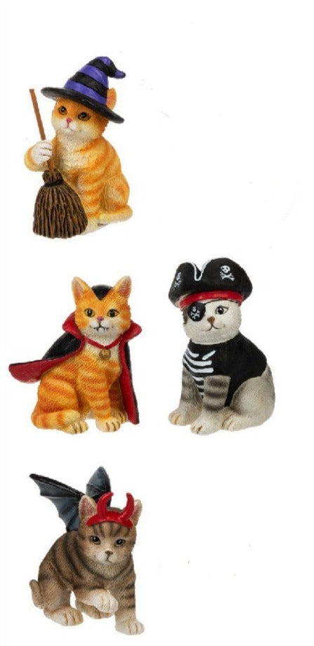 Halloween Costume Cat Figurines
