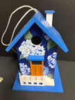 Distressed Floral Painted Bird House