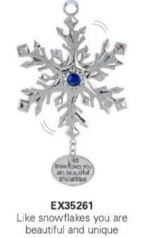 Spinning Snowflake Ornament- Choose from 24 Sayings