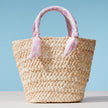 Raffia Bag with Scarf Handles