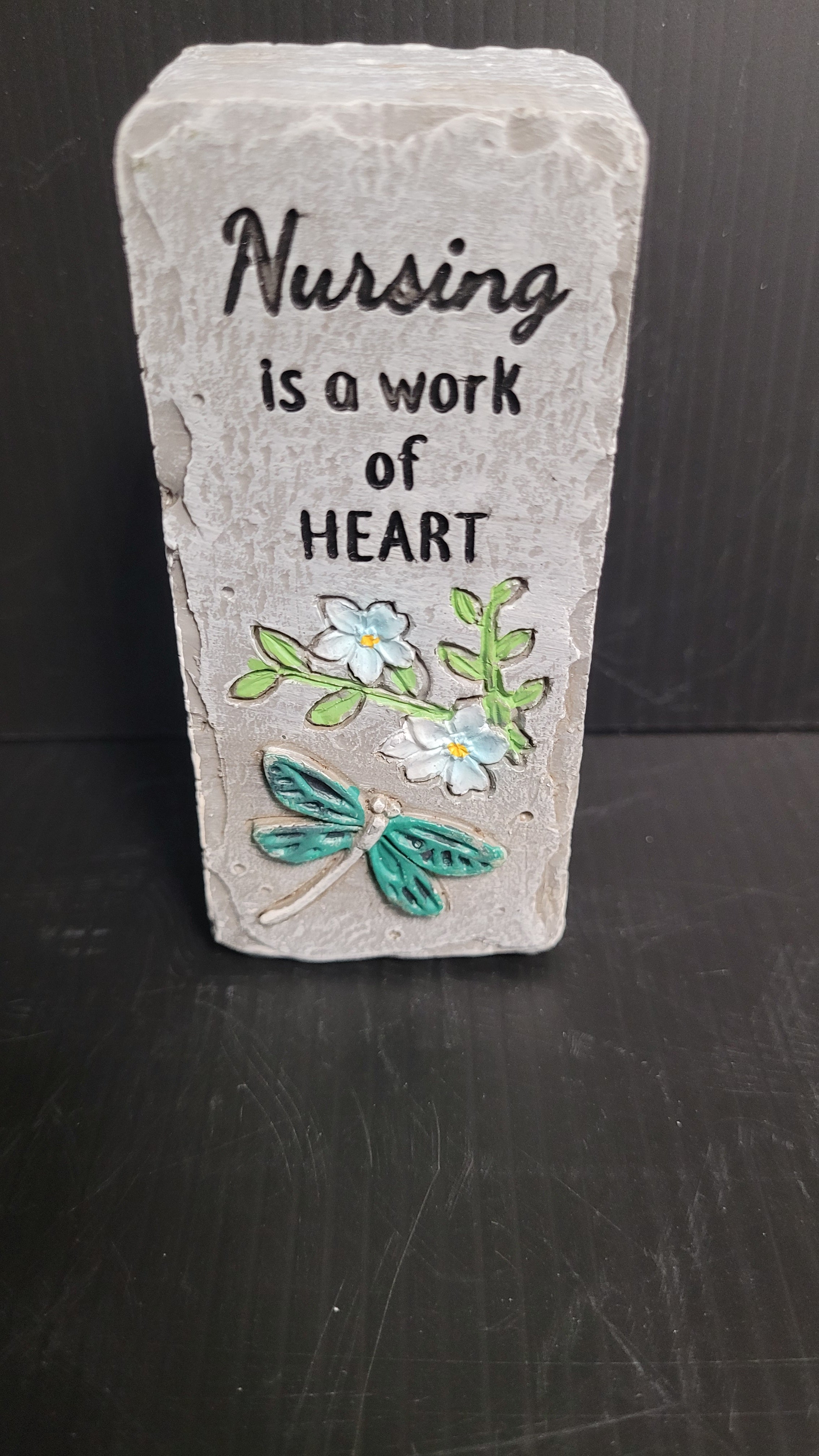 Bas Relief Block Talk (Rectangle) - Nursing Is A Work Of Heart