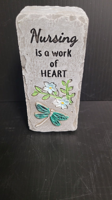 Bas Relief Block Talk (Rectangle) - Nursing Is A Work Of Heart