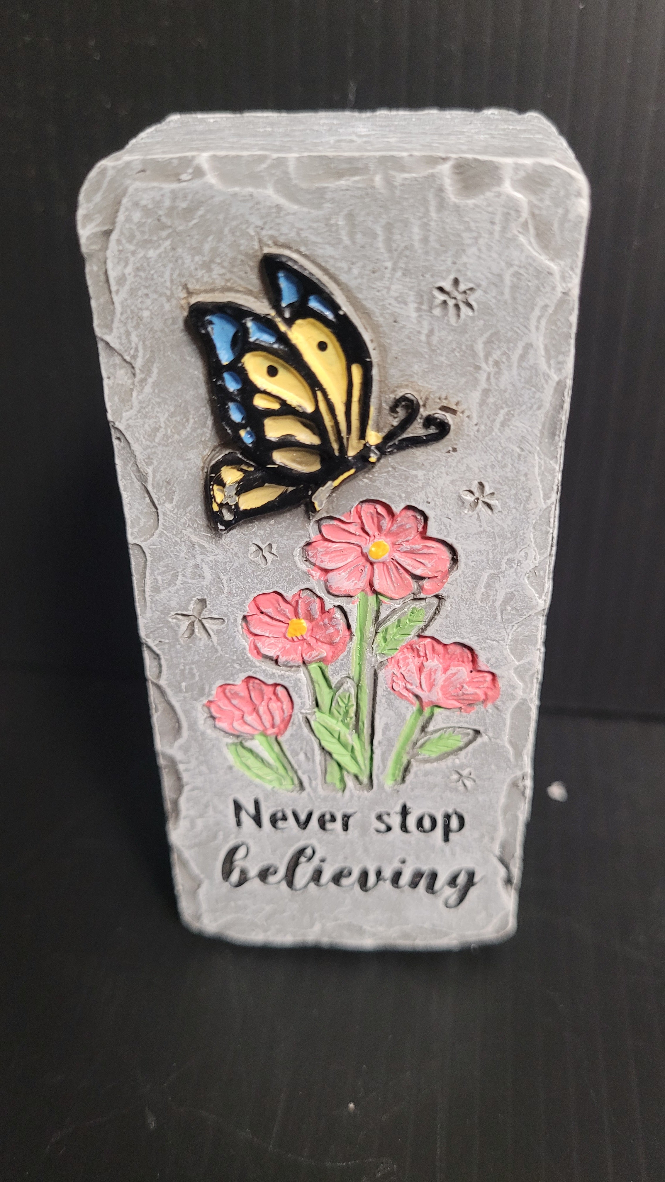 Bas Relief Block Talk (Rectangle) - Never Stop Believing