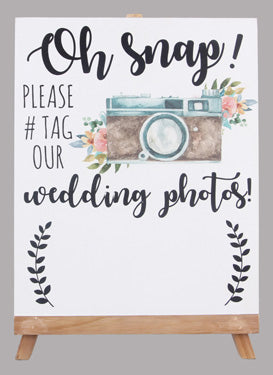 Wedding Hashtag Easel Sign