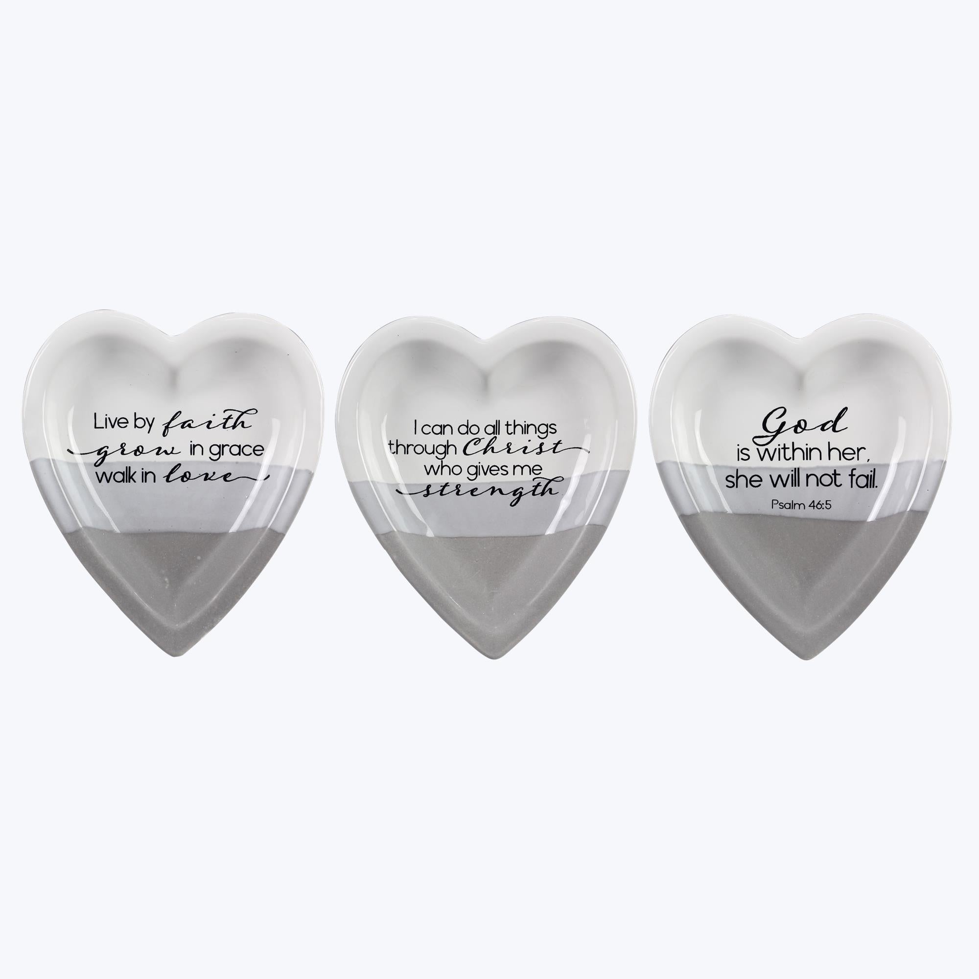 Ceramic Heart trinket dish with inspirational quote