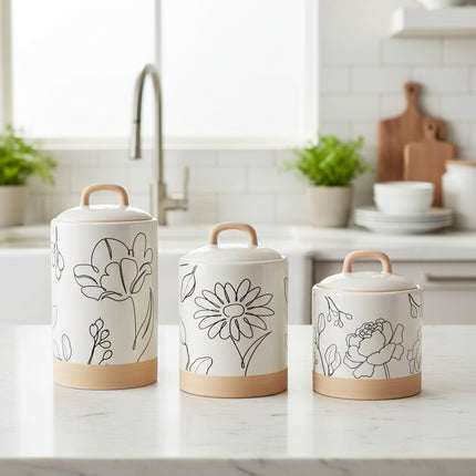 Simple floral canasters