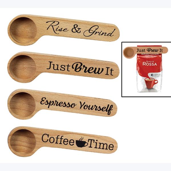 Wooden Coffee Measuring Spoon/Bag Clip