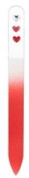 Glass Valentine's Nail File with 3 Rhinestone Hearts
