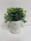 Ceramic Love Planter with artificial greens