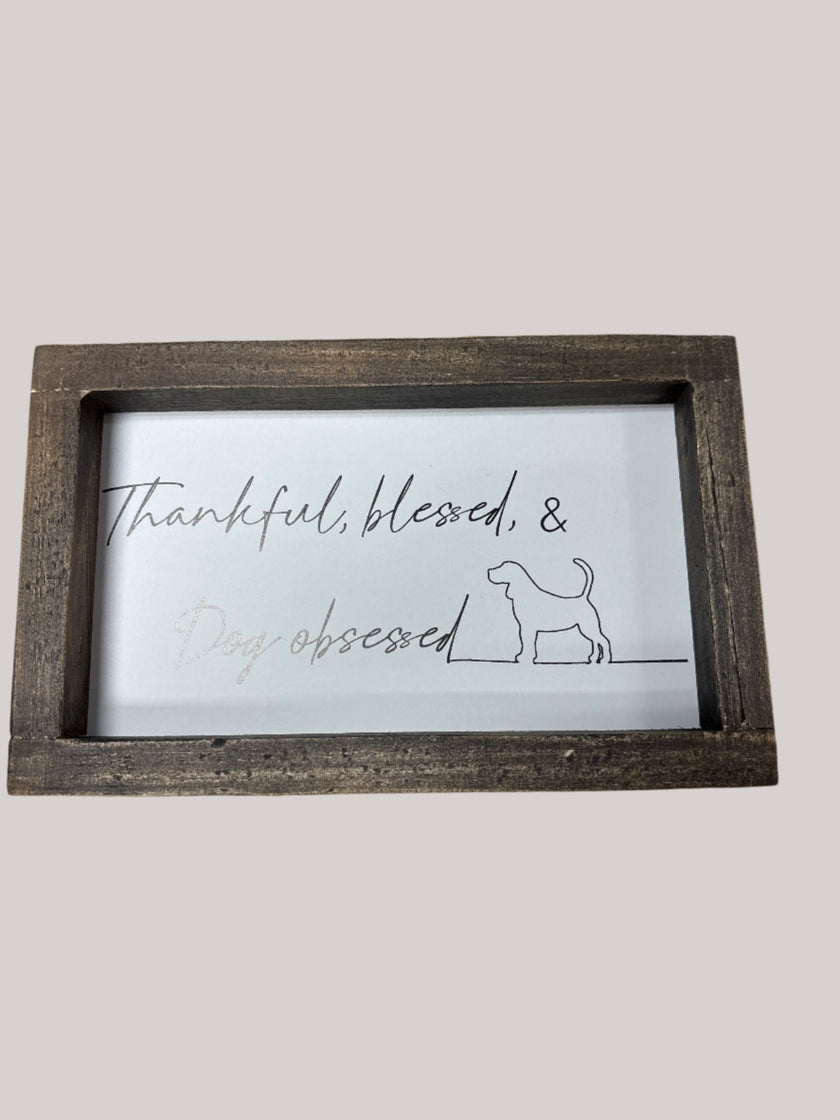 Wooden framed Dog Plaque
