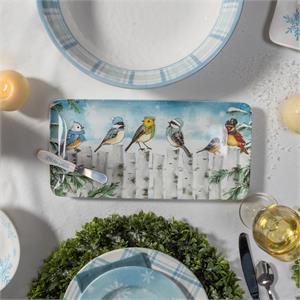 Winter Birds Platter and spreader set