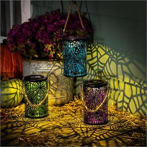 Laser Cut Spider Web Solar Lantern, 9