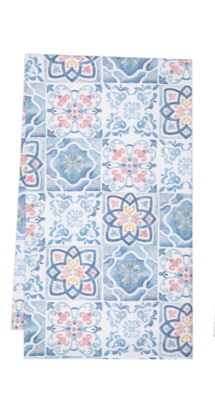 Vintage Tile Pattern Tea Towel