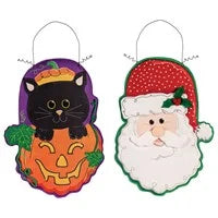 Christman/Halloween reversable wall hanging