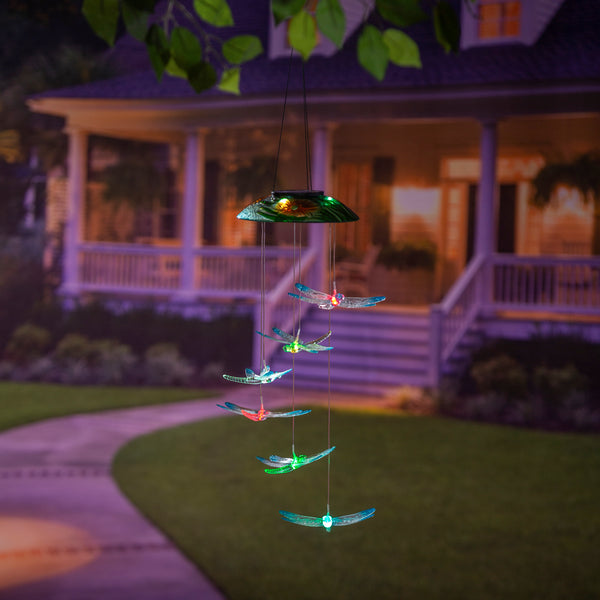 Dragonfly Hand Painted Color Changing Solar Mobile(2023)