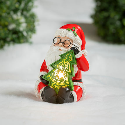 Holiday Santa Statue w/ LED Tree