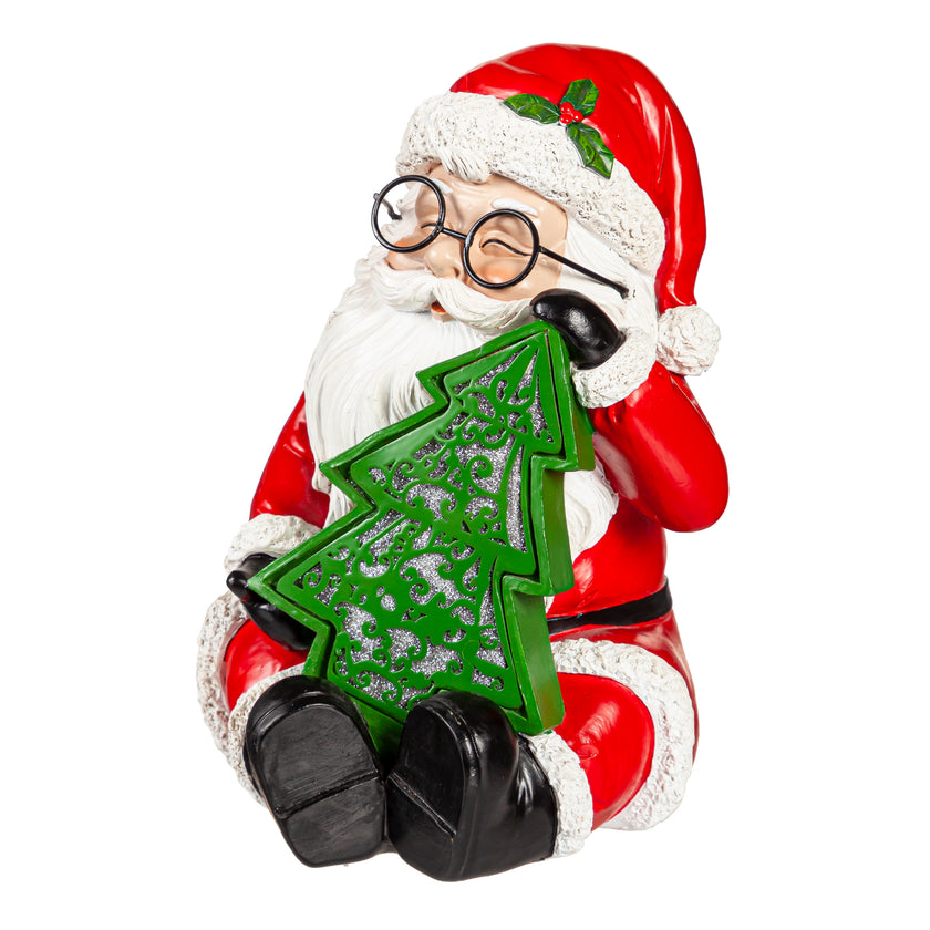 Holiday Santa Statue w/ LED Tree