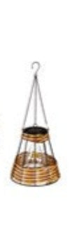 Metal & Rattan Hanging Solar Lantern