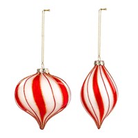 Red and White striped ornament