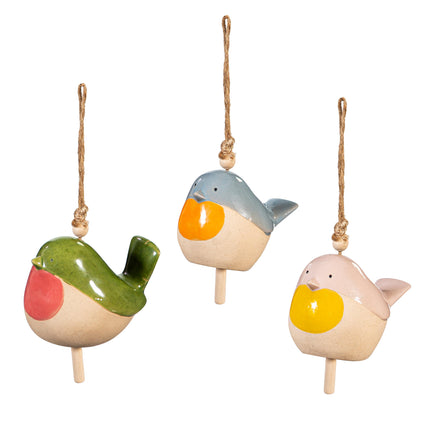 Mini ceramic Bird garden bells