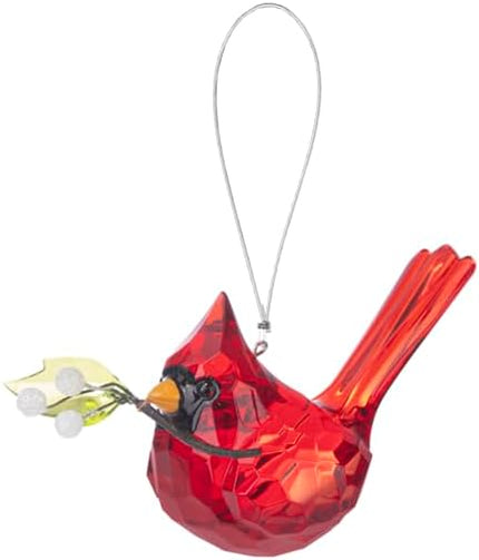 Crystal Expressions Cardinal with Holly Sprig