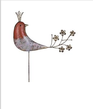 Frilly Birds Metal Garden Stakes