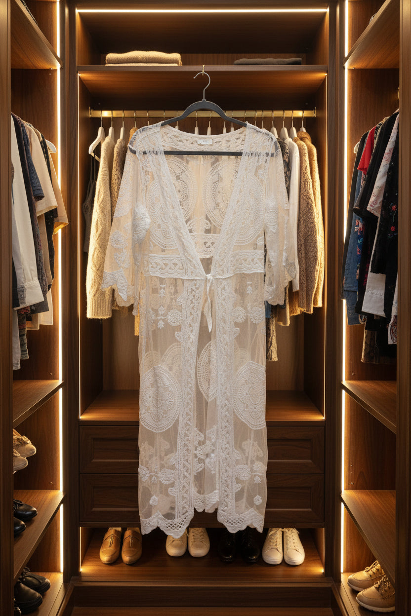 Lace tied Kimono