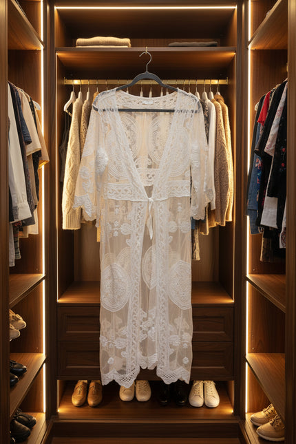 Lace tied Kimono