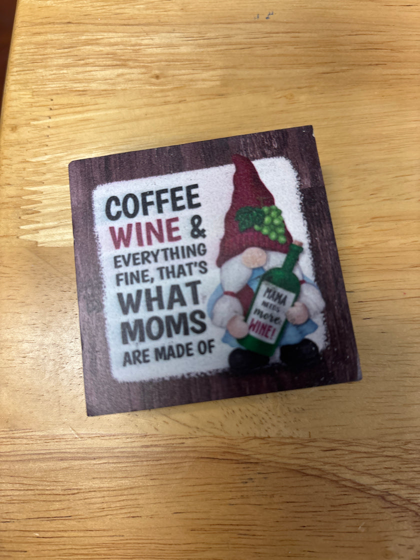 Gnome wooden Mom or Grandma block talk