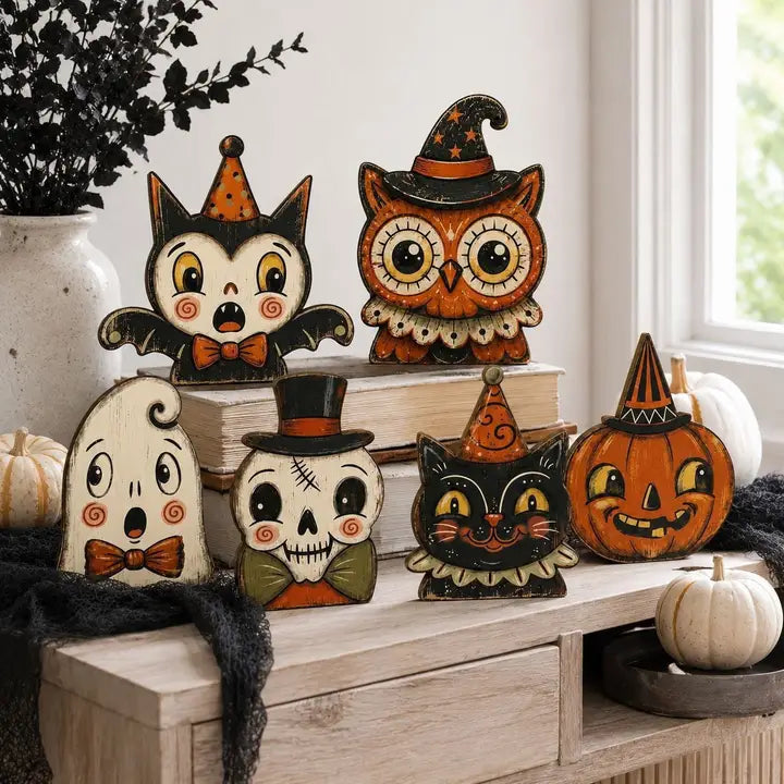 Wooden Nostalgic Halloween Table Decor