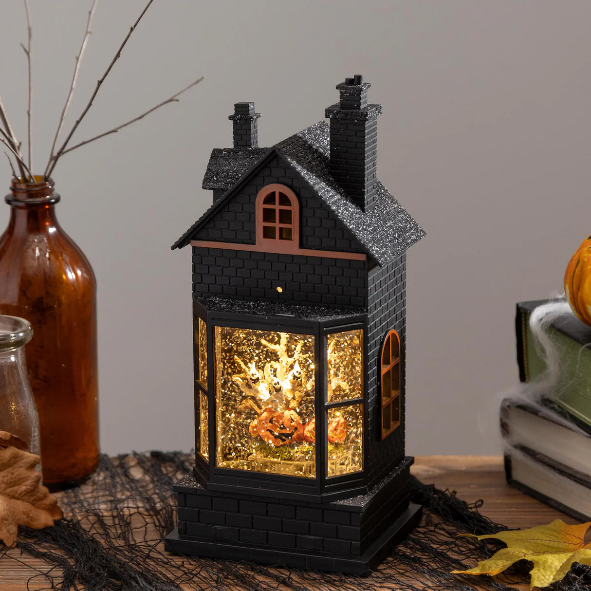 Halloween Haunted House Sparkle Lantern