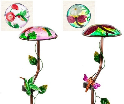 Solar Glass Mushroom Light Up Stakes