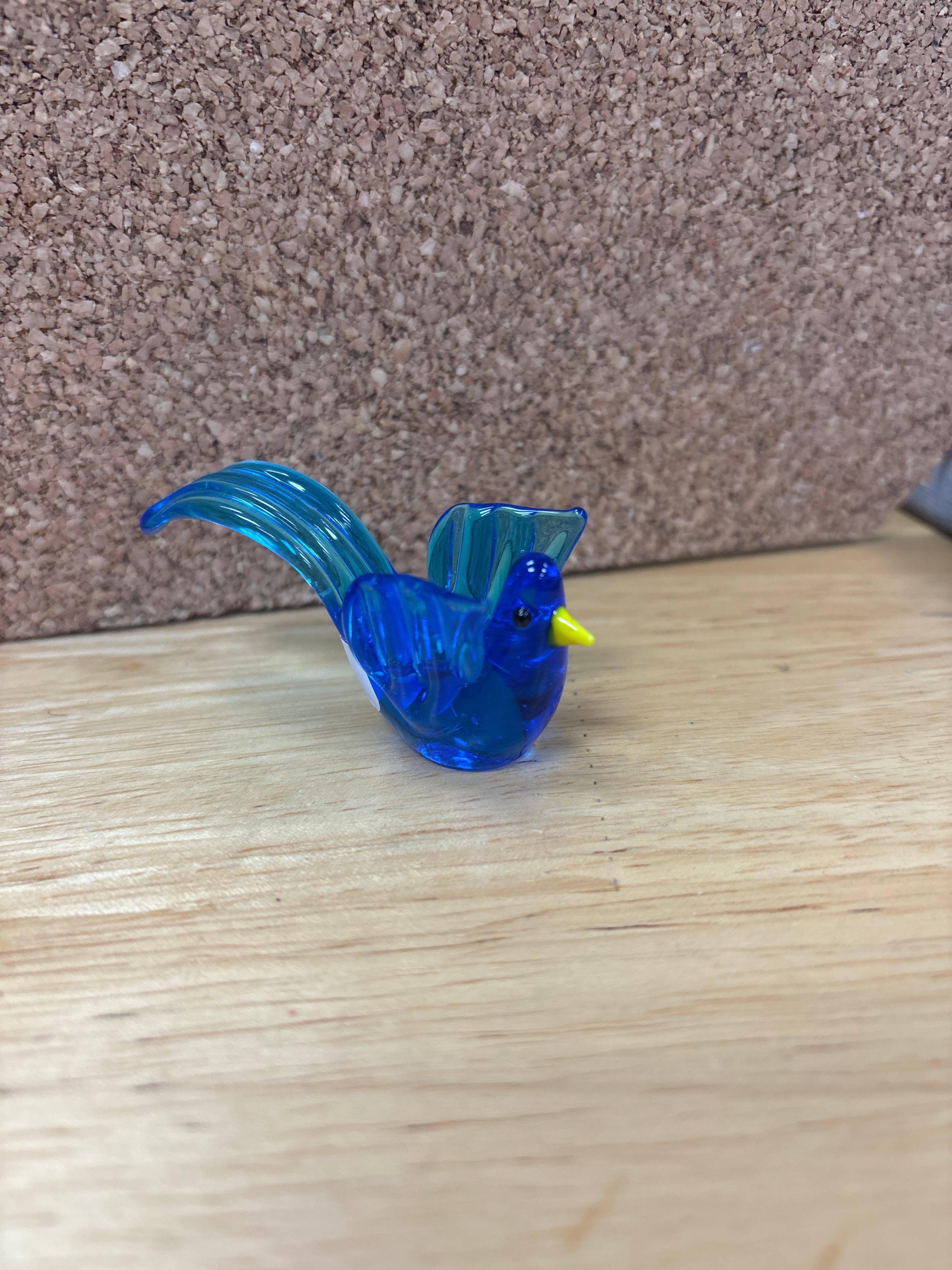 Blue Bird Glass Figurine