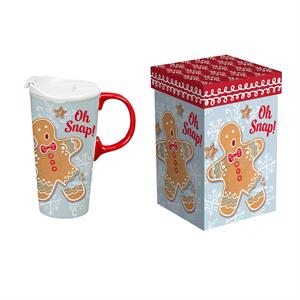 Gingerbread man travel mug
