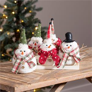 Fabric Snowman Ornament with Branch Arms