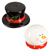 Ceramic Stacked Snowman Shaped Salt and Pepper Shaker Set