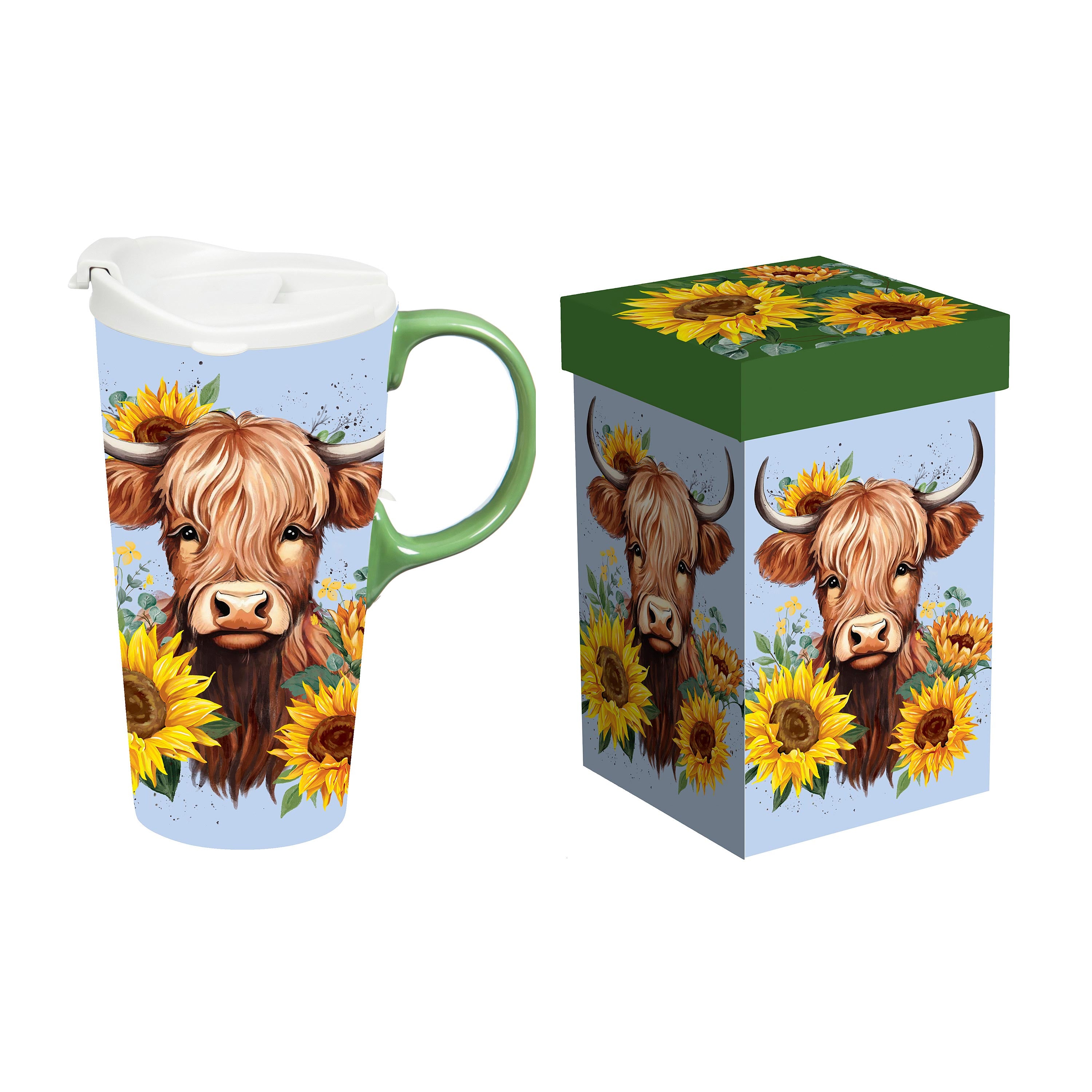 Highland Cow Travel Mug with gift box 17oz