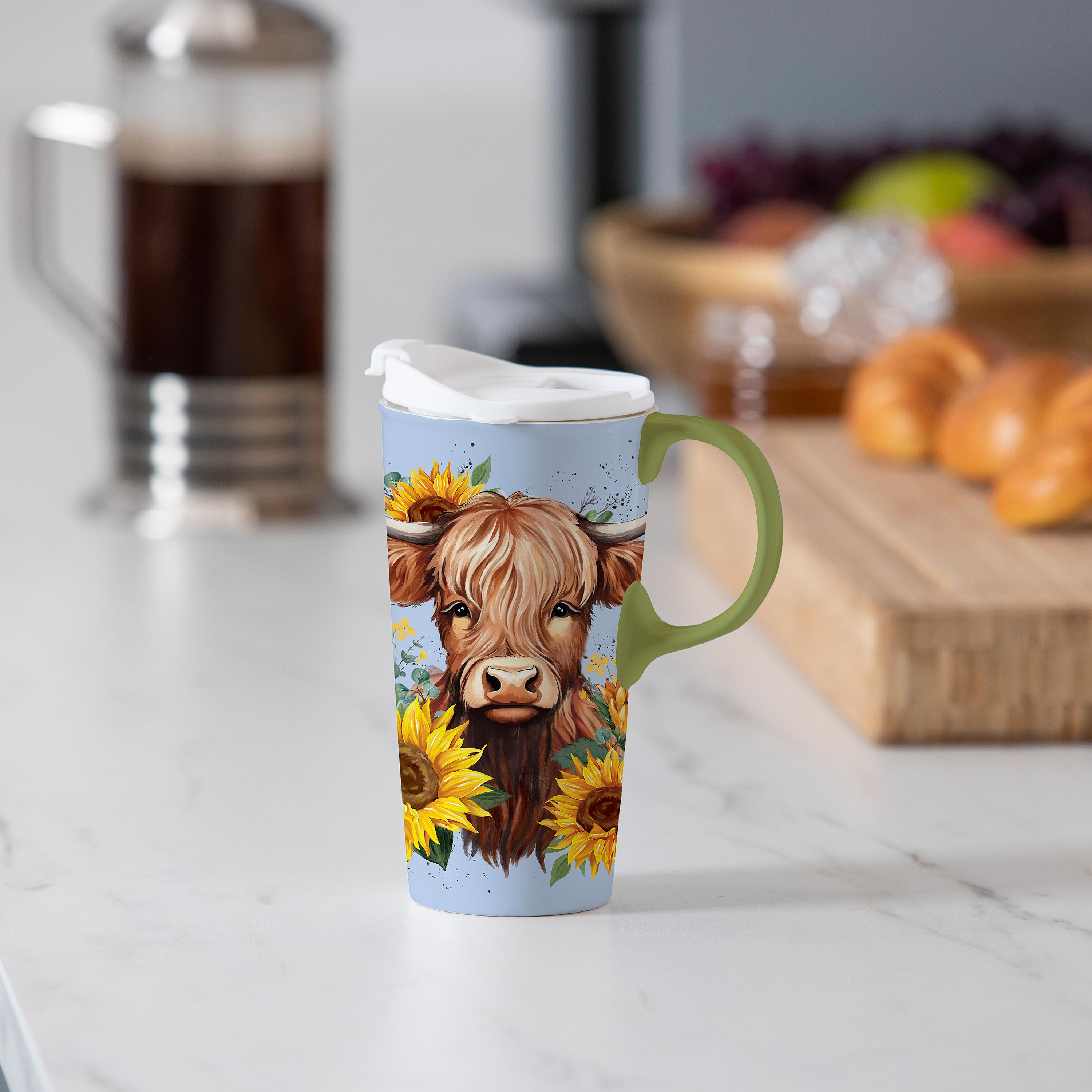 Highland Cow Travel Mug with gift box 17oz