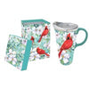 Trio Birds, Red Cardinal Ceramic 17oz Latte Cup