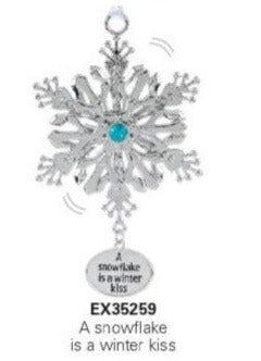 Spinning Snowflake Ornament- Choose from 24 Sayings