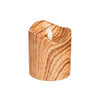 LED Round Cement Candle with Natural Wood Pattern, Set of 2