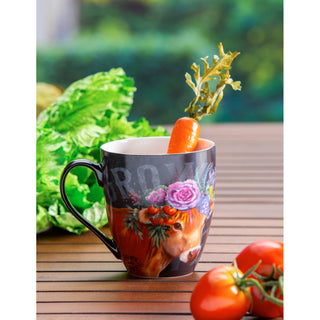 "Floral Cow" 17oz Ceramic Cup O'Java Mug