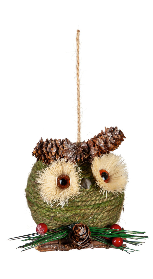 4" Owl with Artificial Floral Ornament